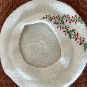 Embroidered Handmade Beret Hat